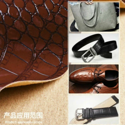 Tela de cocodrilo imitación cuero material de cuero sintético hágalo usted mismo zapatos bolso cinturón accesorio Foto 1 de 4