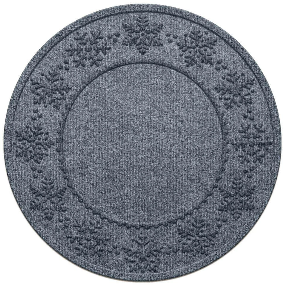 Круглый напольный коврик из полиэстера 35 дюймов для помещений/улицы коврик для юбки из голубого камня - Изображение 1 из 4