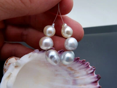 RARO NUEVO AA+ ULTRA COLORIDO JAPONÉS AKOYA BARROCO PLATA AZUL PERLAS IRIDISCENTES Foto 1 de 4