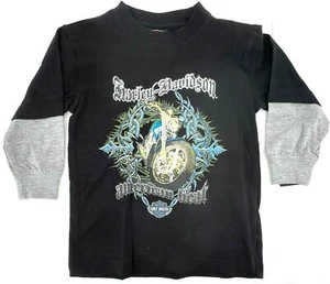 Kids Youth Boys Harley Davidson Motorcycle American Heat Long Sleeve Shirt - Picture 1 of 2