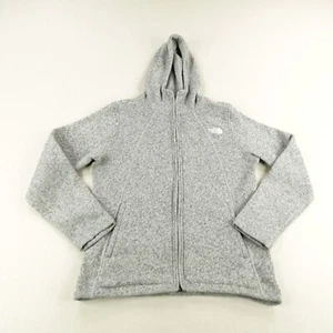North Face Jacket Womens Medium Gray Fleece Full Zip Up Hoodie Coat Outdoors ^ - Picture 1 of 12
