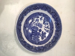 ANTIQUE ENGLISH BLUE WILLOW BOWL STANLEY HOTEL WARE - Picture 1 of 4