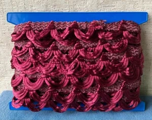 VINTAGE ~ 12 YARDS ~ CONSO EDGING ~ WINE COLOR ~ LOOP TRIM FOR UPHOLSTERY ~ EX. - Picture 1 of 3