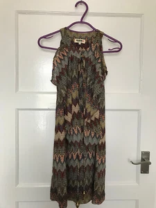 Chelsea Girl River Island Multi Coloured Dress UK Size 8 Hippy Retro Sleeveless - Picture 1 of 8