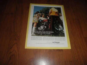 Vintage TRIUMPH AD 1968 "Hope you like crowds" - Picture 1 of 1