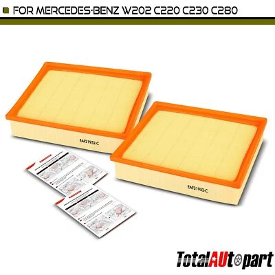 2x Filtro de ar do motor para Mercedes-Benz C280 W202 1994-1996 C230 1997-1998 dianteiro - Imagem 1 de 4