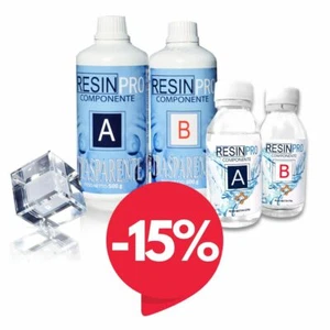 SET RESINA TRASPARENTE GR 800 + GR 320 = TOTALE 1.2 KG PER DIY E LEGNO - Imagen 1 de 11