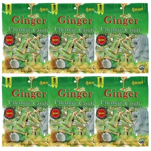 Honsei Ginger Coconut Candy 100g/3.5oz Hard Candy Spicy Gingers & Coconut 6PK - Picture 1 of 2