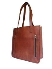 Genuine Leather Bag New Women's Shoulder Tote Handmade Brown Daily Work Handbag