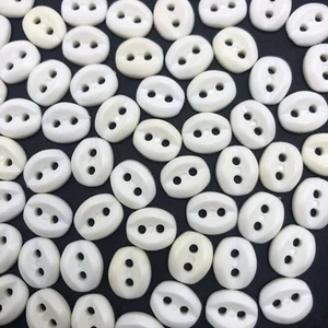 Vtg White 2-Hole Oblong Button w/ Flared Edges 12x10mm Lot of 13 or 144 - Picture 1 of 8