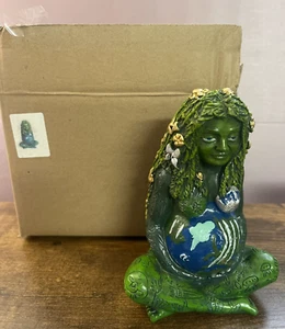 Resina Madre de la Tierra Obra de Arte Calavera Bosque Tótem Reiki Sanación Yoga Ajuste 6" - Imagen 1 de 9