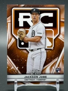Topps 2025 cromo negro naranja refractor #16 Jackson Jobe Detroit Tigers RC/25 - Imagen 1 de 2