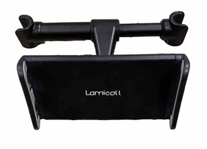 Universal Car Headrest Phone/Tablet Mount Holder - 360 Degree Rotating (Black) - Picture 1 of 2