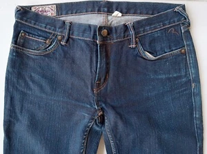 W27 L29 SIZE 9 EVISU JAPAN DARK BLUE DENIM LOW RISE SKINNY WOMEN'S ANKLE JEANS - Picture 1 of 6