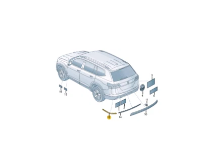 NEW VOLKSWAGEN TERAMONT REAR LEFT BUMPER MOLDING 3CN853841B9B9 OEM - Image 1 of 4
