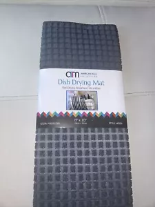 Reversible Dish Drying Mat 15in x 20in Gray Microfiber Quick Drying Absorbent - Picture 1 of 6