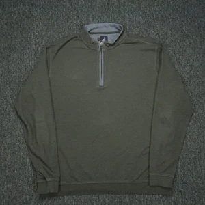 Johnnie-O Pullover Sweater Mens Extra Large Pine Green Quarter Zip Golf Casual - Picture 1 of 7