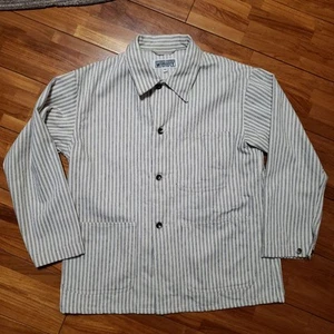 ENGINEERED GARMENTS WORKADAY Utility Jacket XS Kinari Navy Stripe Cotton 100 - Picture 1 of 4