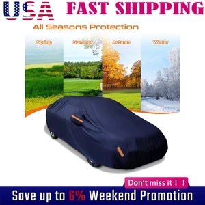 Full Car Cover Outdoor 190T All Weather Protective Rain Snow Dust Resistant - Picture 1 of 13