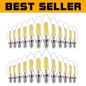 Dimmable LED Chandelier Bulbs 24-Pack - 4W E12 Base for Elegant Lighting - Picture 1 of 11