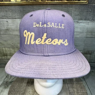 Vintage De La Salle Meteors Hat New Era Pro Model Dupont Visor USA Faded Blue - Image 1 of 4