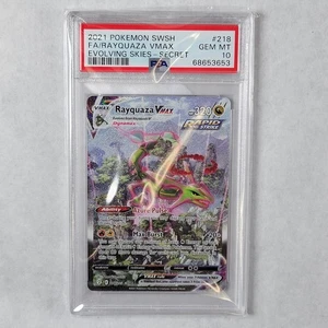 Pokémon TCG: Rayquaza VMAX 218/203 Alt Art Evolving Skies GEM MINT PSA 10 - Picture 1 of 12