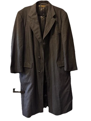 VTG Brooks Brothers Wool Overcoat 43R Trench Made In Canada Distressed Grunge - Image 1 of 4