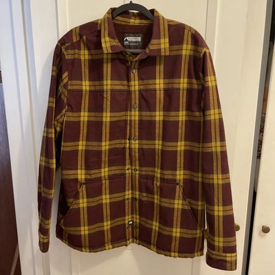 Mountain Khakis Shirt Mens Large Tan Plaid Fleece Lined Flannel Jacket - Image 1 of 4