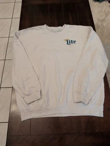 Miller Lite Life Frat Beer Lager White Sweatshirt Size Men’s Large - Picture 1 of 7