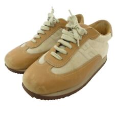 Hermes Quick Sneakers Low Cut H Mark Leather Switch Made in Italy Beige 37 Used