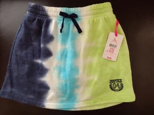 New Justice girls sweatshirt Skirt tie dye Size Large 12/14 green/blue skort NWT - Picture 1 of 3