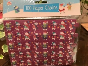 100 CADENAS DE PAPEL DE NAVIDAD Niños Artesanías Haz Tu Propia Decoración Escolar Actividad - Imagen 1 de 1