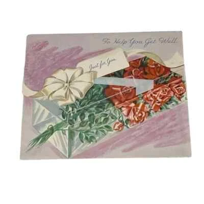 Una tarjeta artística para ayudarte a ponerte bien floral tarjeta de felicitación vintage Foto 1 de 3