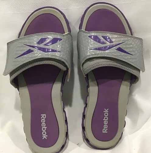 Reebok Zignano pantofole infradito scarpe basse grigio viola taglia 8 ottime