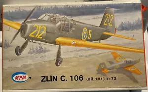 Vtg. MPM 1/72 ZLIN C. 106 Swedish & Czech Air Force Versions - Picture 1 of 5