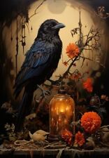 Gothic Raven Crow Dark Academia Classic Victorian Fine Art Giclee Print J03
