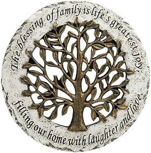 MyGift Life Family Tree Style Garden Resin Stepping Stone Wall Mounted Art Decor