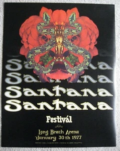 1977 DAVID SINGER RANDY TUTEN SANTANA LONG BEACH BILL GRAHAM AOR 4.117 POSTER - Bild 1 von 1