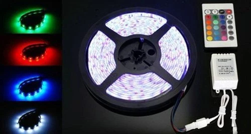 STRISCIA / STRIP LED 5 metri RGB SMD 5050 X ESTERNO/INTERNO CON TELECOMANDO - Immagine 1 di 1