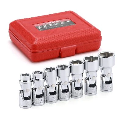 3/8" Drive Universal Joint Socket Set 7 Piece Flex Socket Set 6-Point... - Image 1 of 4