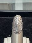 Beautiful Sterling Silver Oval Design Ring Size 6