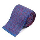E.Marinella Blue And Red Jacquard Double-Sided Reversible Knit Silk Tie