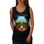 Wellcoda Music Fan Panda Bear Womens Tank Top, Funky Athletic Sports Shirt