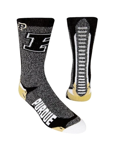 For Bare Feet Mens NCAA-Downtown Crew Socks Purdue Boilermakers Large Cover