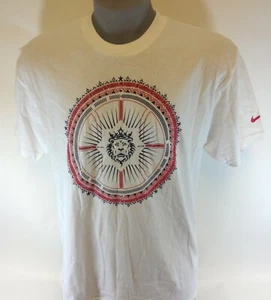 Mens Vintage Nike LeBron James King James White Lion Head L23 Tee T-Shirt - Picture 1 of 3