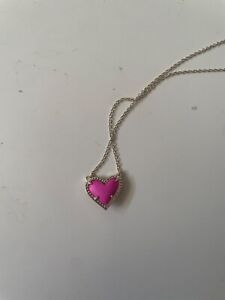 Kendra Scott Yellow Gold Heart Necklace Pink