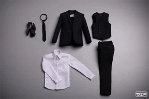 New TOPO 1/6 TP009 Black White Shirt Suit Set for 12'' Soldier Basic Class Stock - Picture 1 of 8