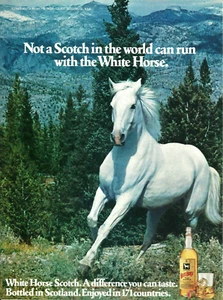 1977 White Horse Scotch Whisky Man Cave Wall Art vintage Print AD Advertisement - Picture 1 of 1