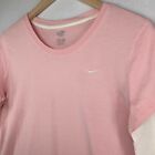 Nike Shirt Girls L 12-14 Waffle Sleeve Swoosh Logo Athletic Casual Pink
