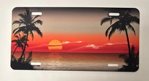 Palm Trees On Beach Tropical Paradise Vehicle Metal Novelty License Plate - Picture 1 of 1